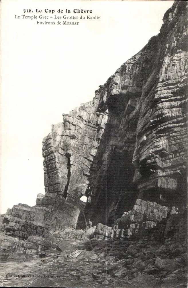 El Cabo de la Cabra — El Templo Griego, Las Cuevas del Kaolin — Colección Villard, Quimper - Anverso