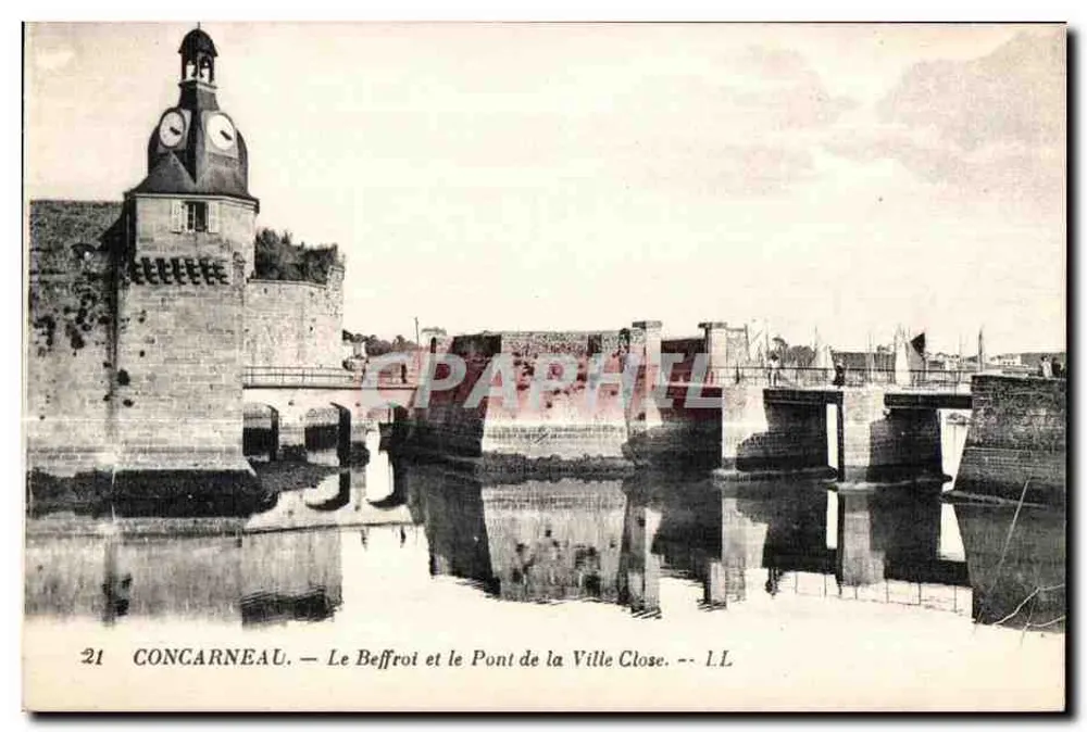 Concarneau — Der Glockenturm und die Brücke der geschlossenen Stadt — L.L. n°21 - Vorderseite
