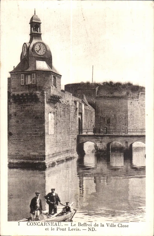 Concarneau — Ansicht des Beffrois der Ville Close und des Pont Leviss — Verlag ND, Nr. 1 - Vorderseite