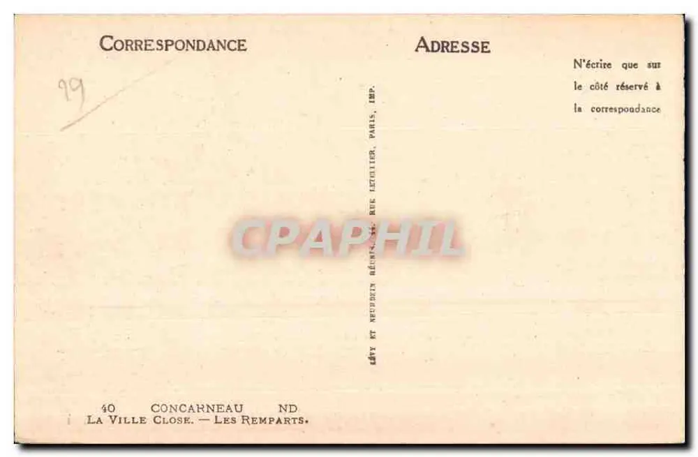 Concarneau — Die Mauern — Verleger Lévy, Paris - Rückseite