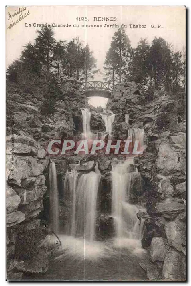Die große Wasserfall des neuen Gartens von Thabor — Rennes — G.F. n°1128 - Vorderseite