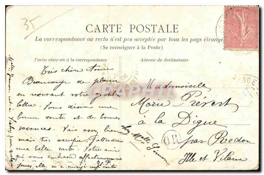 Rennes — Um canto do Thabor. A Volière — A.G. - Verso