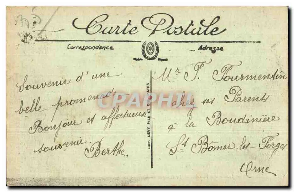 Rennes — Jardin des Plantes — Der Musikkiosk — Imp. Levy Fils & Cie - Rückseite