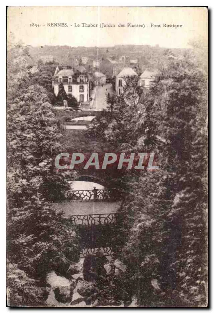Rennes - Le Thabor (Jardin des Plantes) - Rustikaler Brücke - Vorderseite