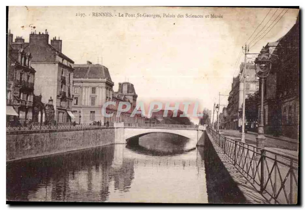 Rennes - O Ponte St-Georges, Palácio das Ciências e Museu - Frente