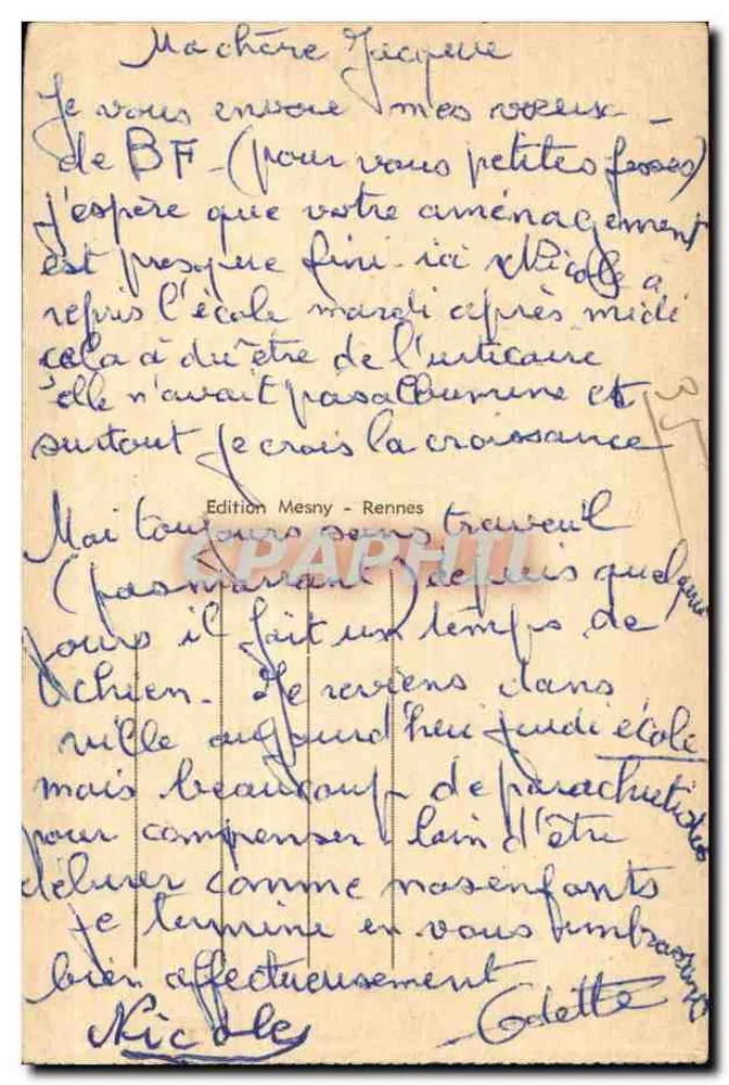 Rennes — Le Palais Saint-Georges — Édition Mesny - Verso