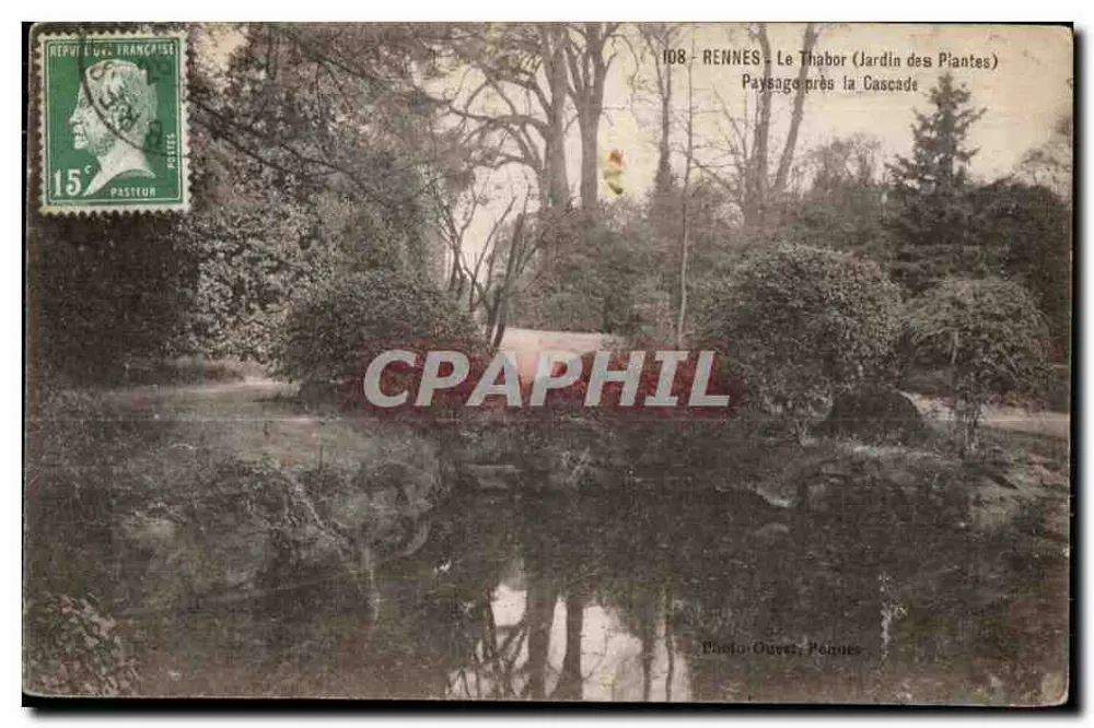 Rennes - Der Thabor (Botanischer Garten) — Landschaft nahe der Wasserfall — Photo Ouest, Rennes - Vorderseite