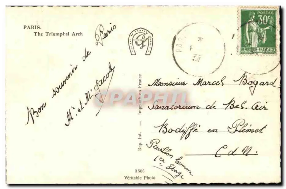 Paris - O Arco do Triunfo — Gani - Verso