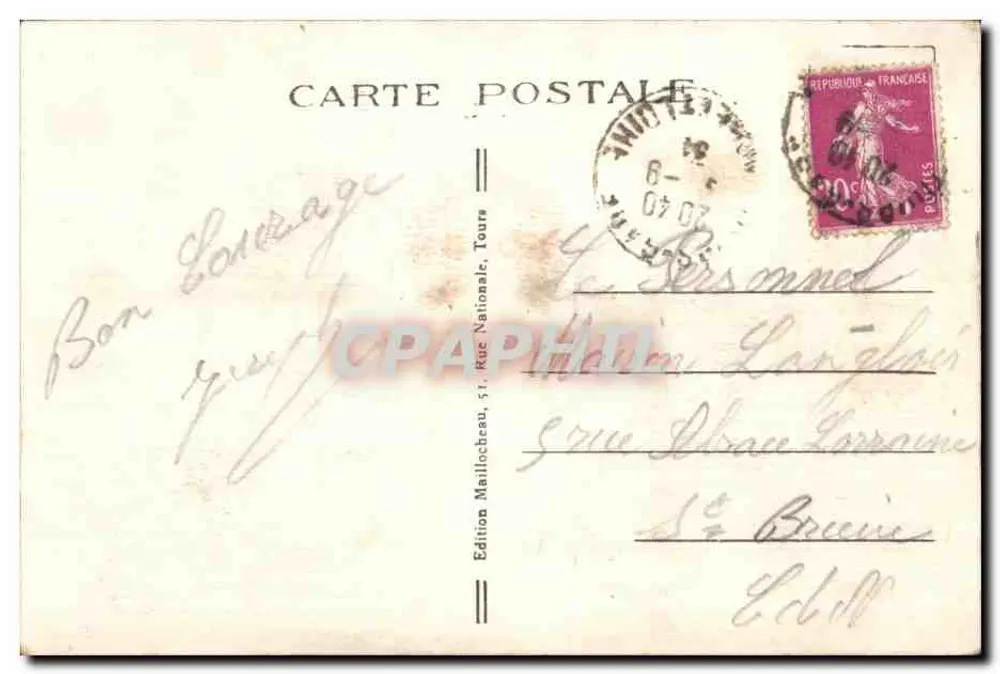 Tours (Loire-et-Loire) — Allgemeiner Blick auf den Pont Wilson und die Loire — Edition Maillocheau, Nr. 41 - Rückseite