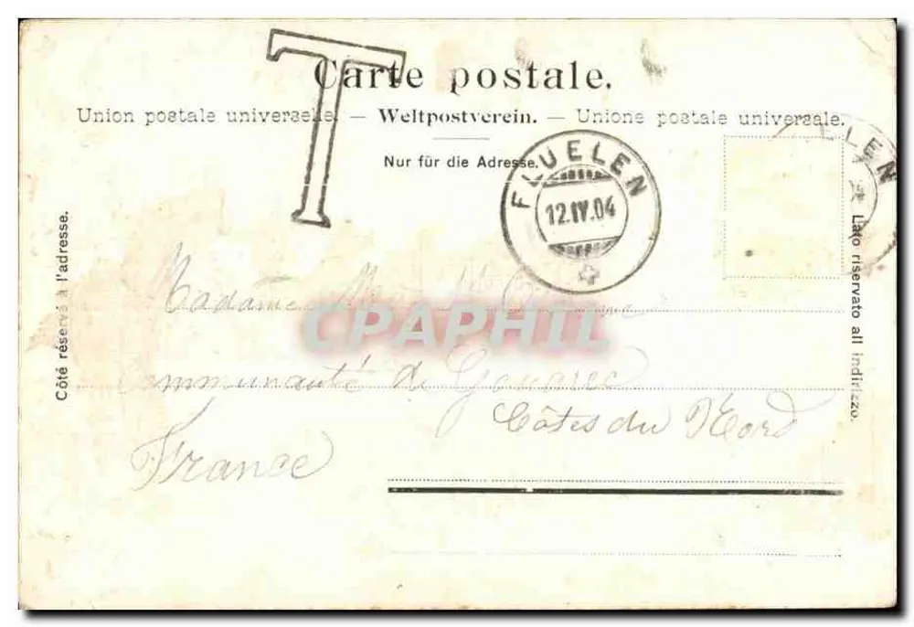 Tellskapelle — Broye — Edição Photoclob Co. Zürich, n° 3044 - Verso