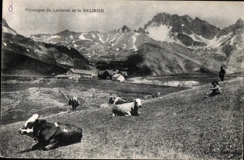 Weiden des Lautaret und der GALIBIER — alpine Ansicht mit Kühen und Gebäuden — n°8 - Vorderseite