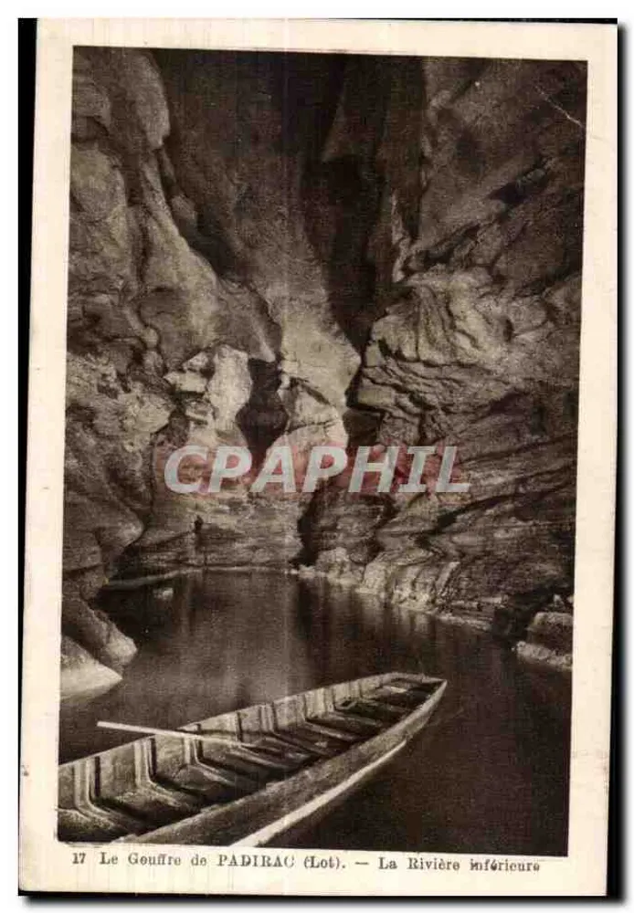 Le Gouffre de PADIRAC (Lot) — La Rivière inférieure — Phototypie Hélio, Limoges - Vorderseite