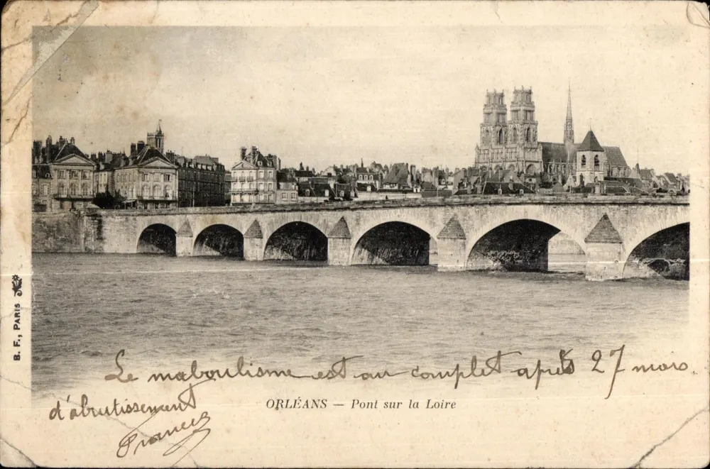 Orléans — Pont sur la Loire — éditeur B. F., Paris - Frente