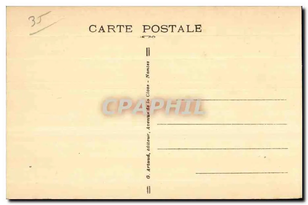 Fougères — Torre Surienne — G. Artaud, editor, Nantes - Verso