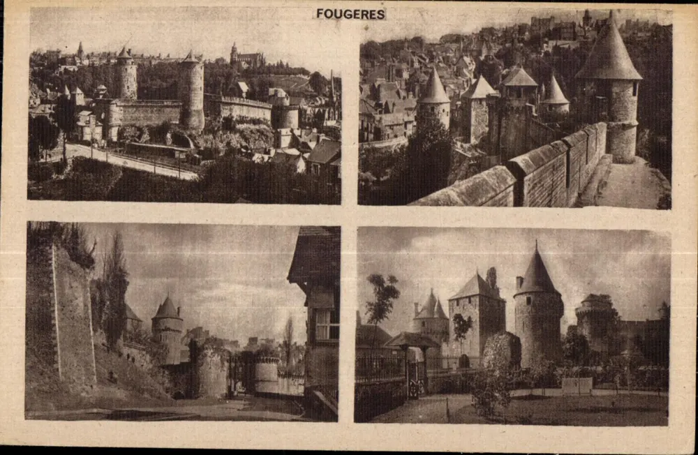 Fougeres — Castelo feudal e cidade — Coleção do Syndicat d'initiatives, cliché A.D. N° 181 - Frente