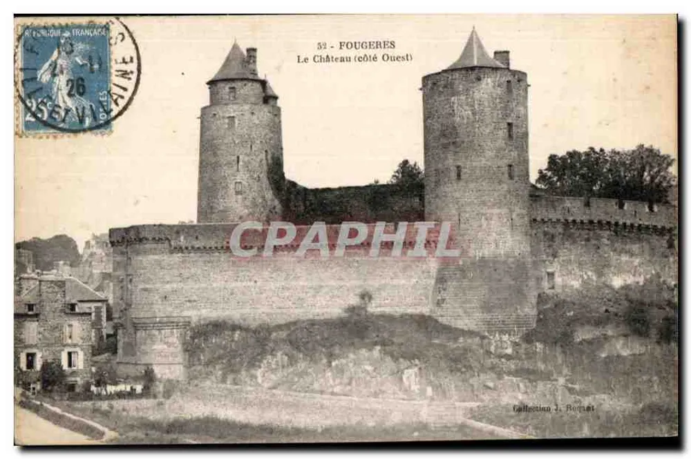 Fougeres - Das Schloss (Westseite) — Sammlung J. Bornat - Vorderseite