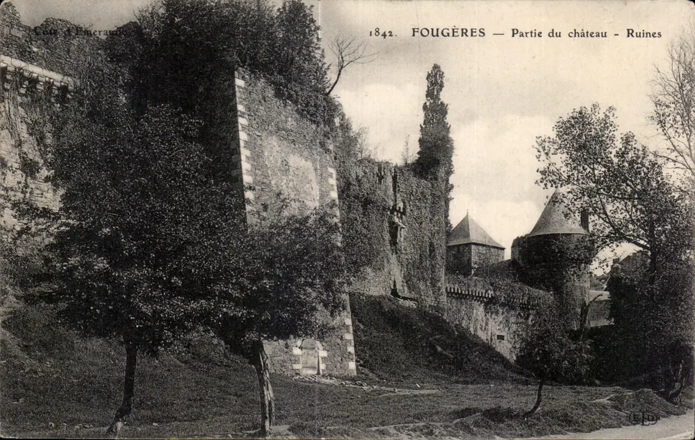 Fougères — Teil des Schlosses — Ruinen — Verleger: 1842 - Vorderseite