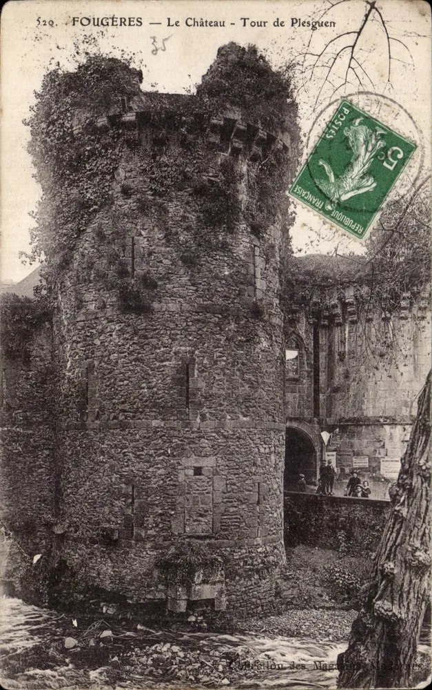 Fougères — Das Schloss — Turm von Plesguen — Ausgabe der Geschäfte - Vorderseite