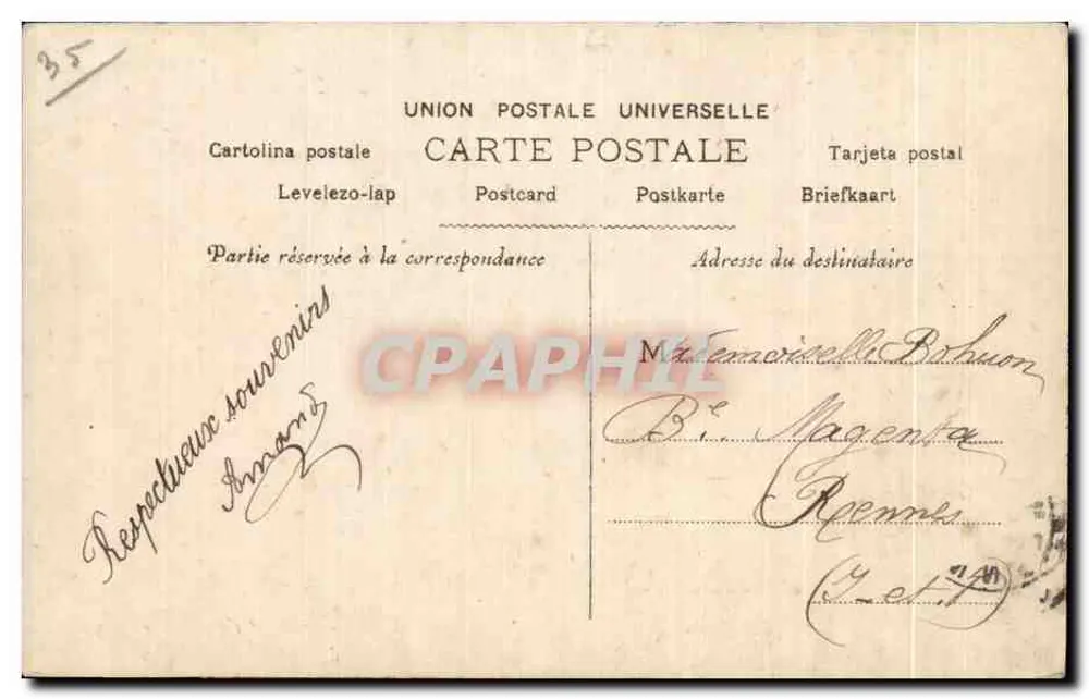 A 6ª cascata do Thabor — Rennes — A.G. 10 - Verso