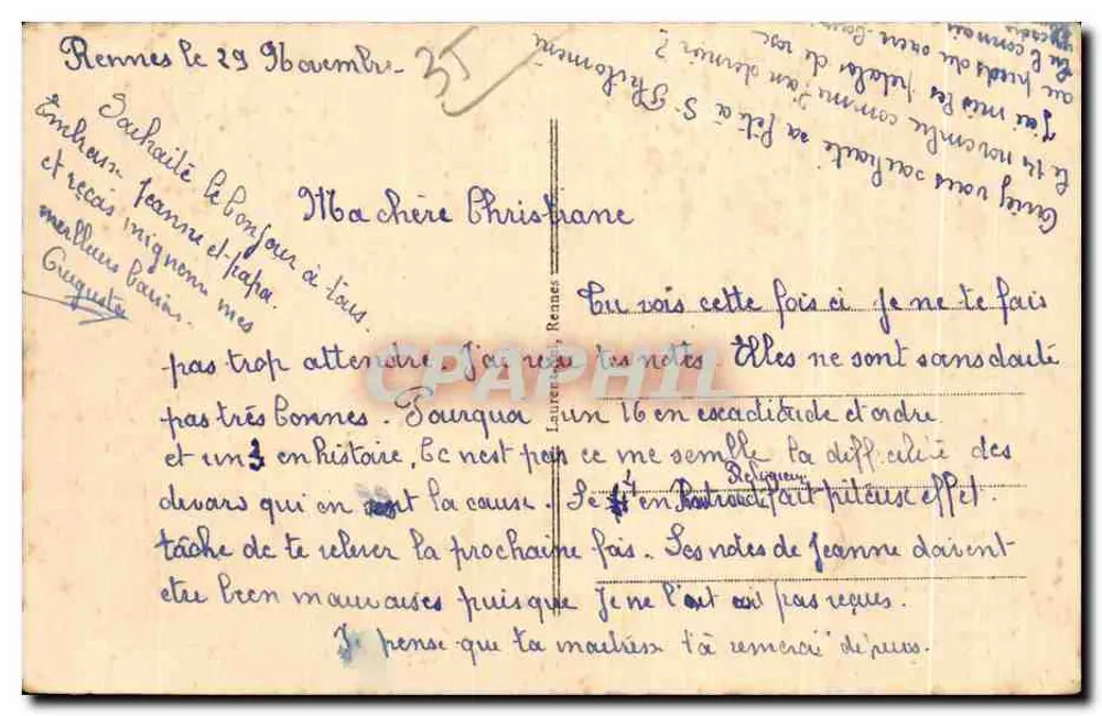 Rennes - O Thabor - Entrada Rua de Paris — n°4491 - Verso