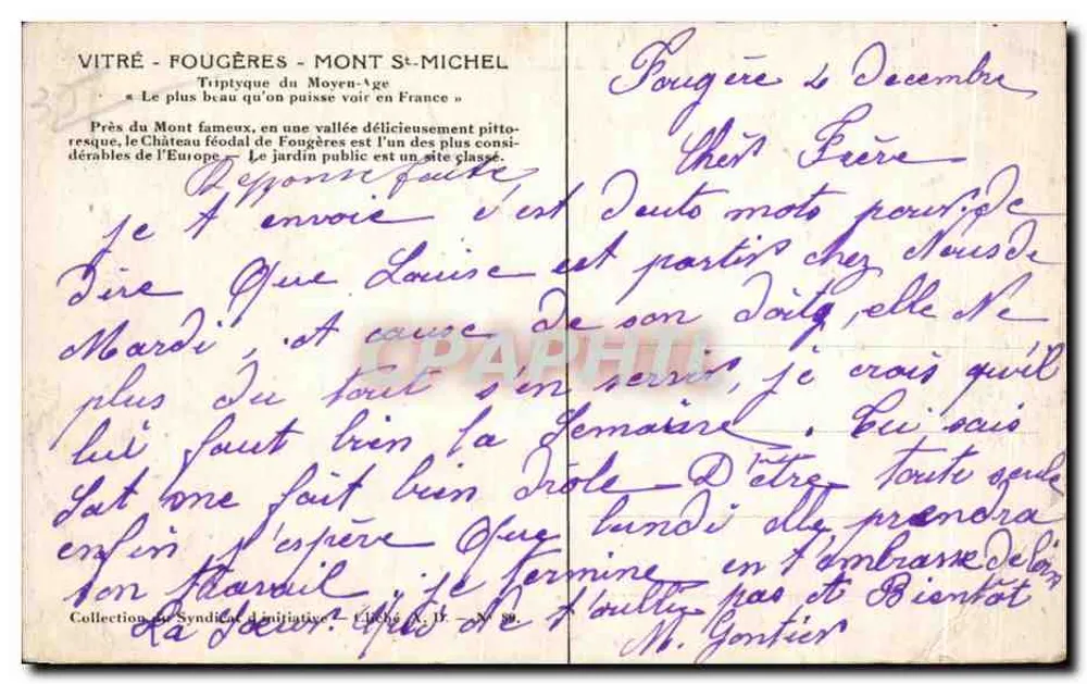 Fougères — Eine Stadttür — Verlag Liché, n° 89 - Rückseite