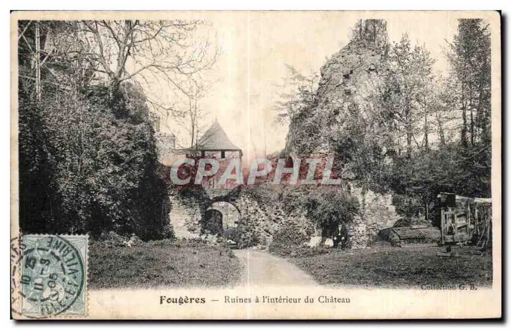 Fougères — Innenruinen des Schlosses — Sammlung G. B. - Vorderseite