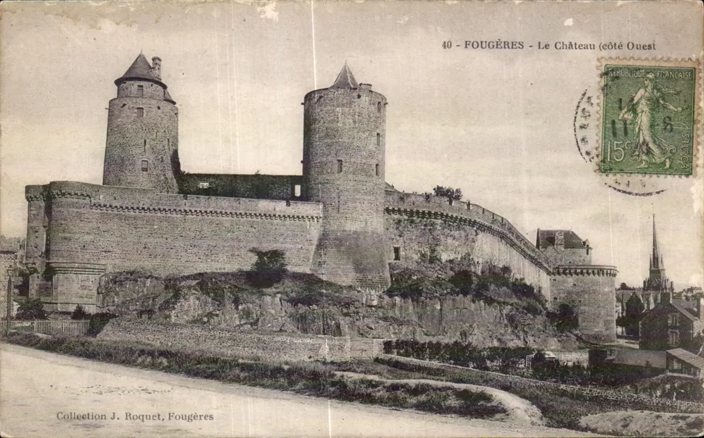 Fougères - Das Schloss (Westseite) — Sammlung J. Roquet, Fougères - Vorderseite