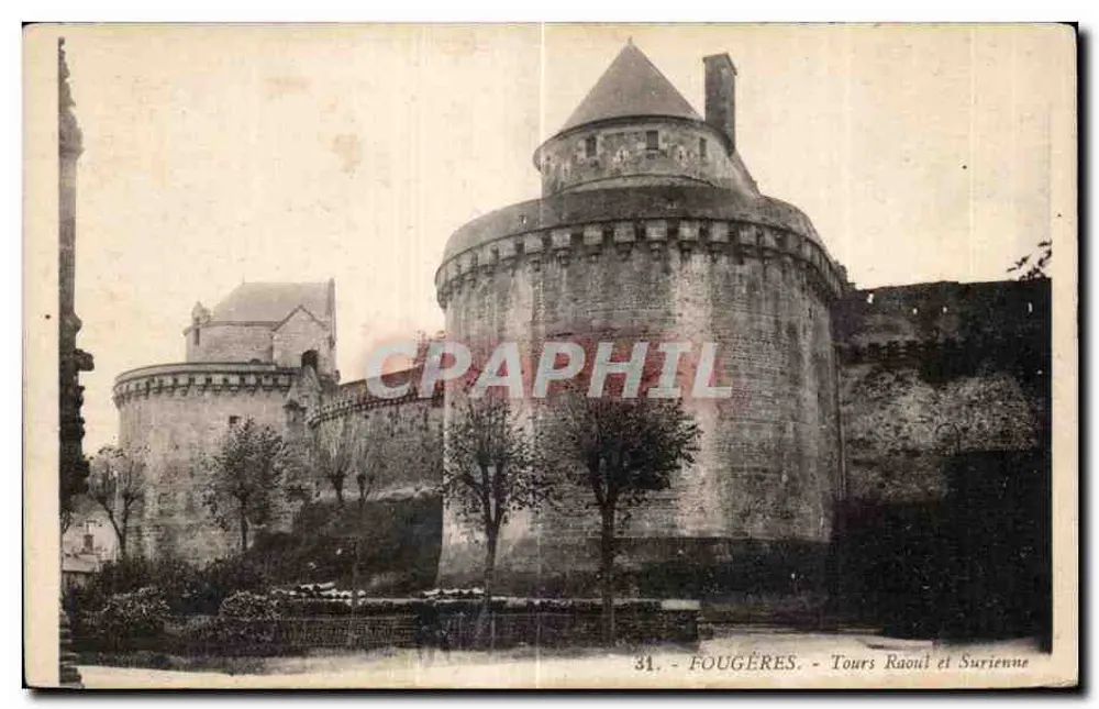 Fougères - Tours Raoul et Surienne — Verlag G. Artaud, Nantes, Nr. 31 - Vorderseite