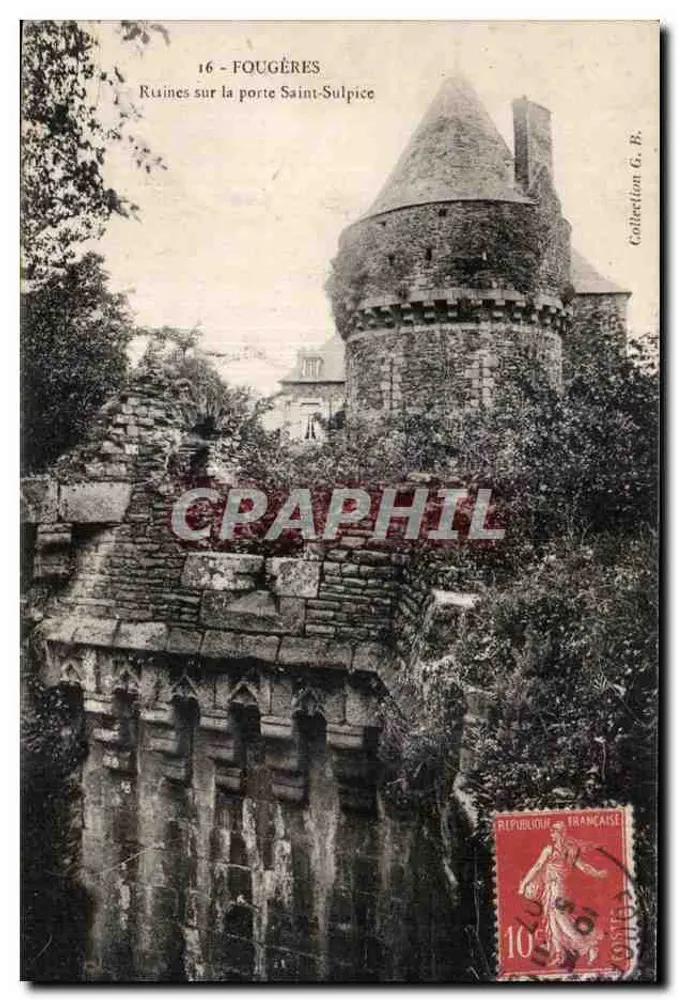 Fougères — Ruinen an der Porte Saint-Sulpice — Sammlung G. B. - Vorderseite