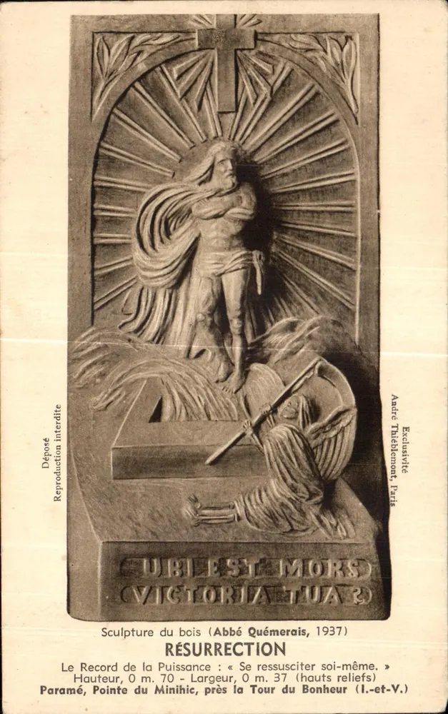 Ressurreição — Escultura de madeira pelo Abbé Quémérais, 1937 — André Thieblement, Paris - Frente