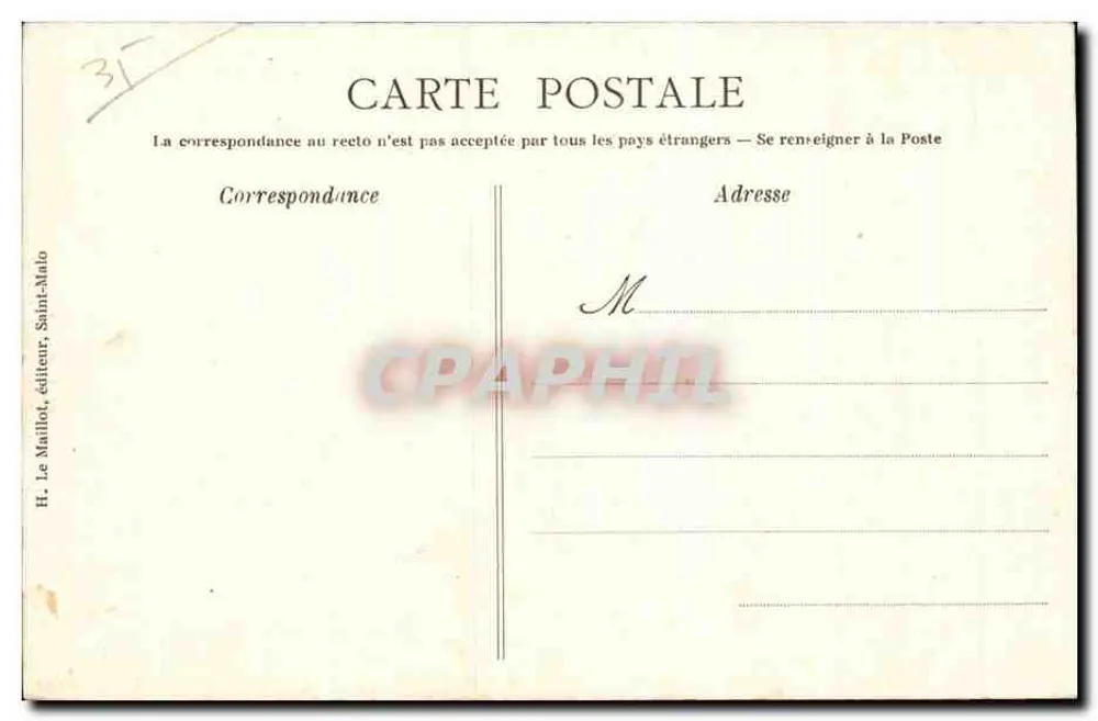 Côte d'Émeraude — Welle nahe der Mole — Cliché Roupied, n° 255 - Rückseite
