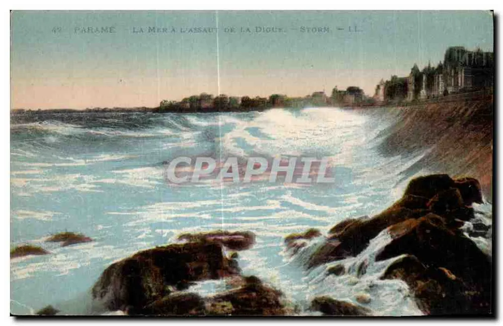 Paramé — Die See greift den Deich an — Sturm — LL - Vorderseite