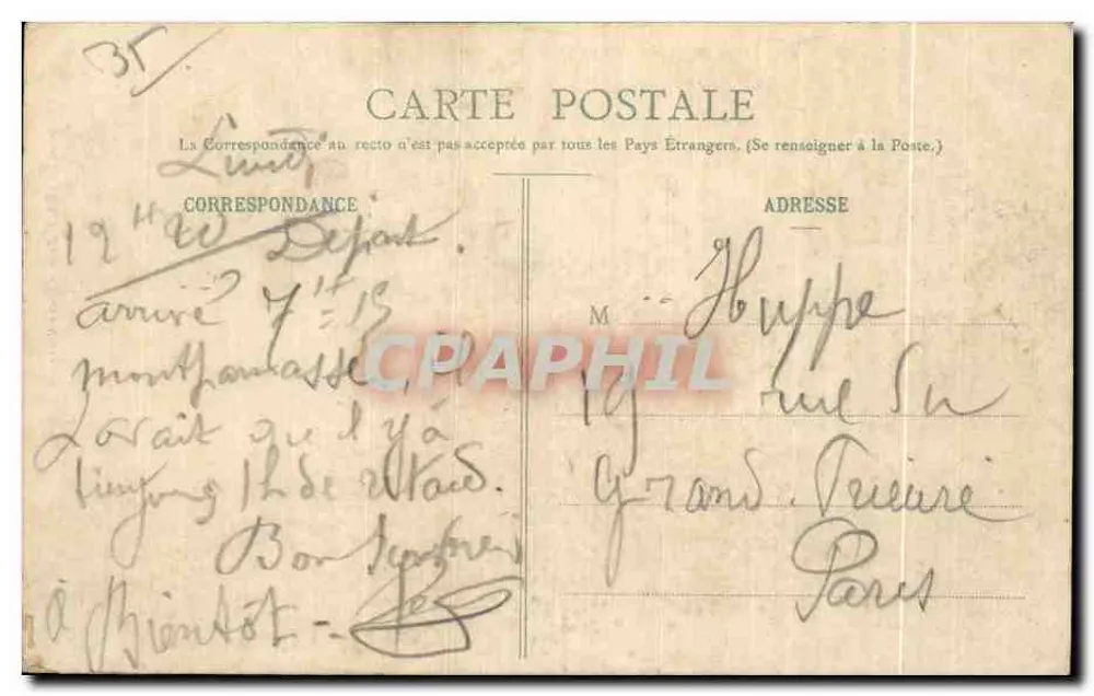 Paramé — La Digue — Au loin Saint-Malo — G. F. Éditeur - Verso