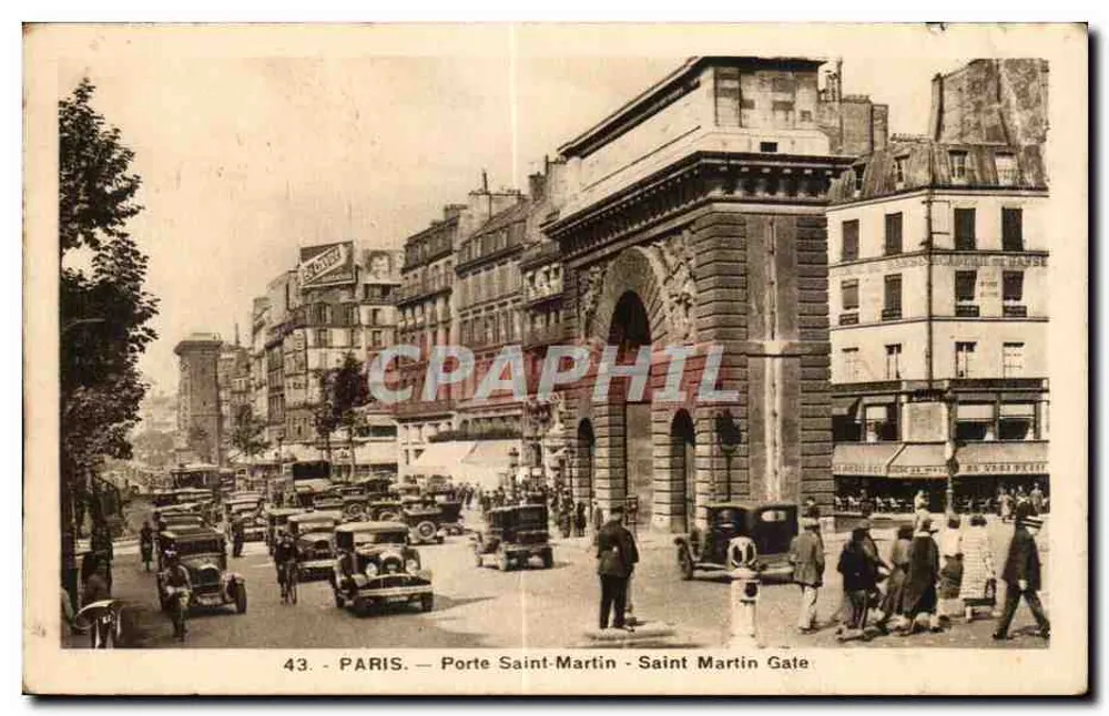 Paris — Porte Saint-Martin — éditeur A. Leconte, n°43 - Frente