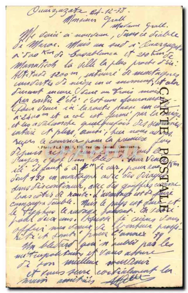 Casablanca — Avenida Mers-Sultan — Foto Flandrin, n°4 - Verso