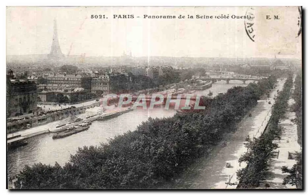 PARIS - Panorama der Seine (Westseite) — E. M. — n° 5021 - Vorderseite