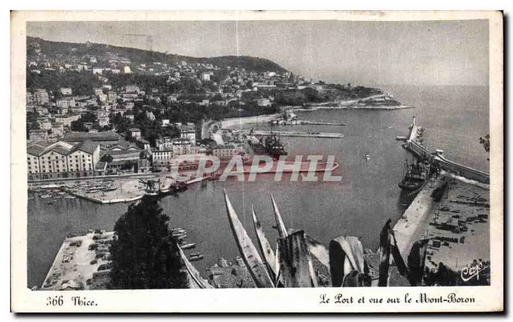 Nice — Le Port et vue sur le Mont-Boron — Éditions Françaises, n° 366 - Recto