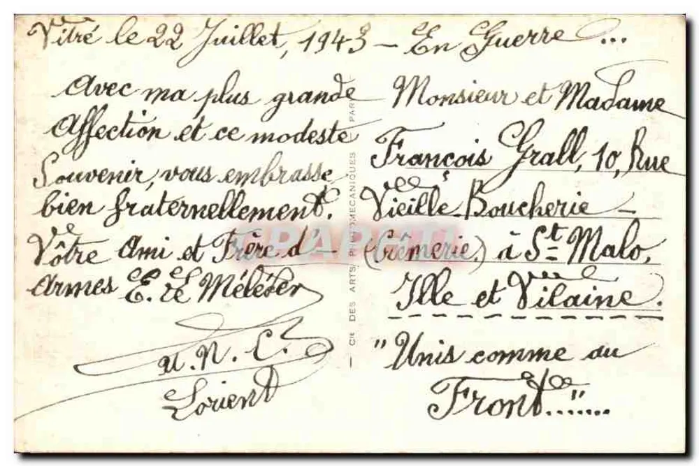 Schloss der Rochers — Vitré — LL.88 — Verleger: Cie des Arts Pint-Mécaniques - Rückseite