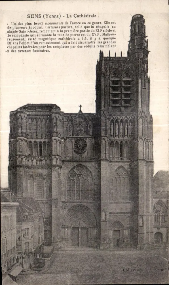 Sens (Yonne) - A Catedral — Coleção J. S. T. R. - Frente