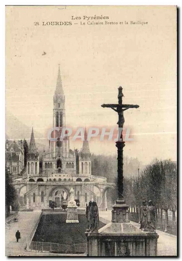 Lourdes — Der Bretonische Calvarienberg und die Basilika — Die Pyrenäen, Nr. 28 - Vorderseite