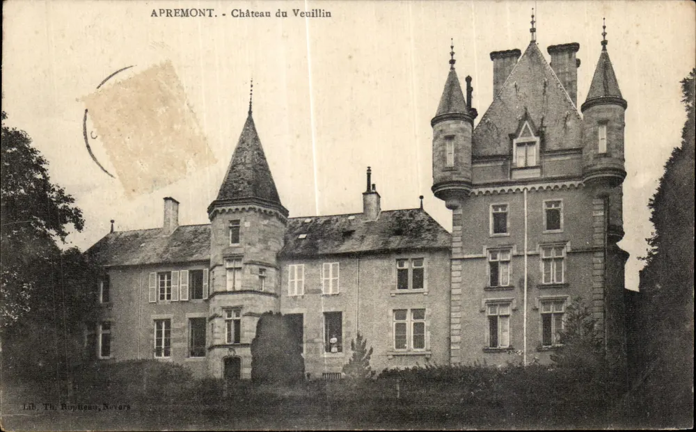 ApREMONT - Castelo do Veuillin — Lib. Th. Ropheau, Nevers - Frente