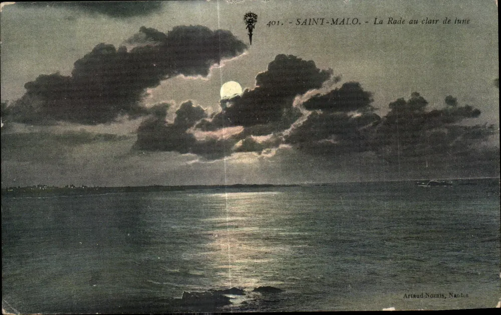 Saint-Malo — A Baía sob a luz da lua — Artaud-Nozais, Nantes - Frente