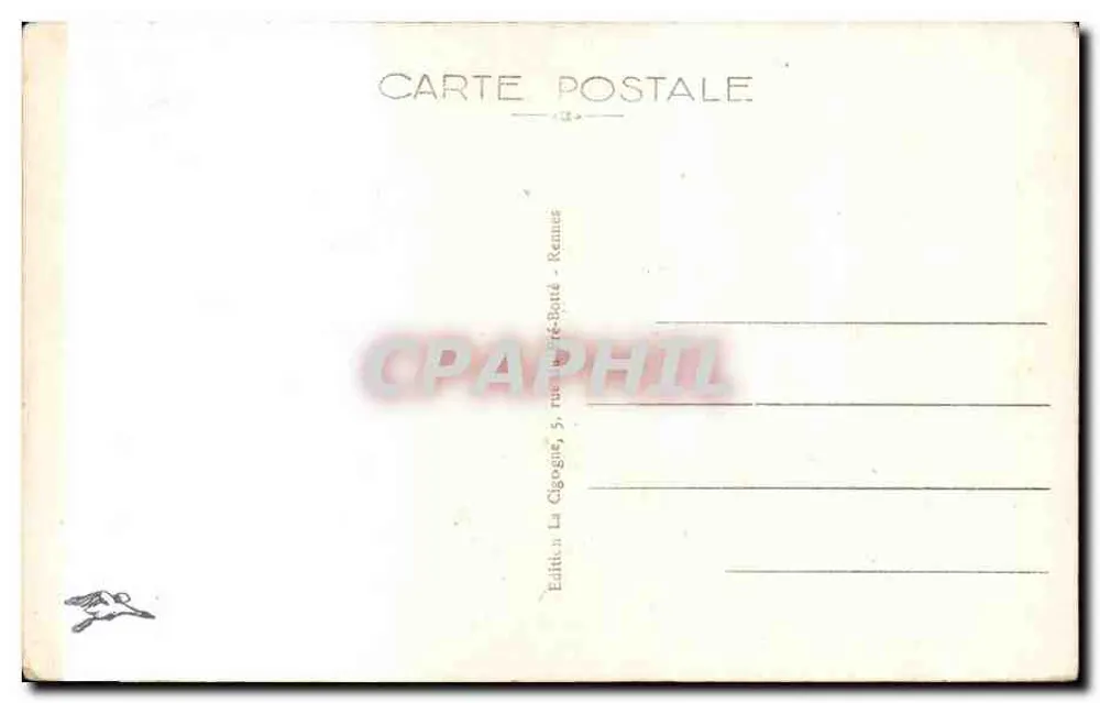 Saint-Malo - Praça do Castelo — torre do castelo e fonte — editor La Cigogne, n° 694 - Verso