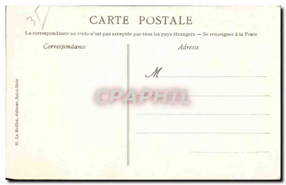 Côte d'Émeraude — Fort Lalatte, Der Bergfried — H. Le Nalliot, Verlag - Rückseite