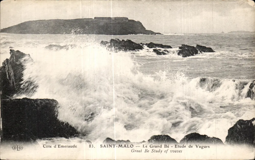 Saint-Malo — Der Grand Bé — Studie zu Wellen — Verlag ELD, n°83 - Vorderseite