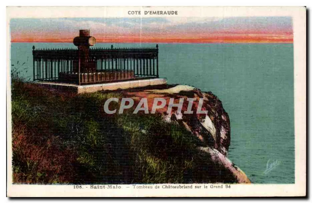 Grabmal von Châteaubriand am Grand Bé — Saint-Malo — Küste der Smaragde - Vorderseite