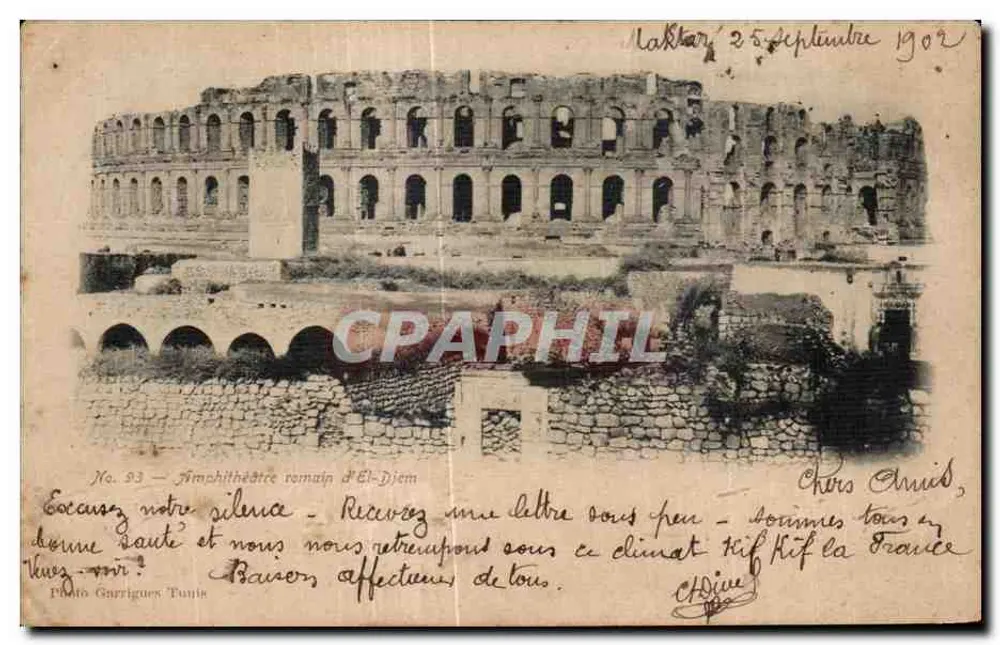 Römisches Amphitheater von El-Jiem — Foto Garrigues Tunesien — Nr. 93 - Vorderseite