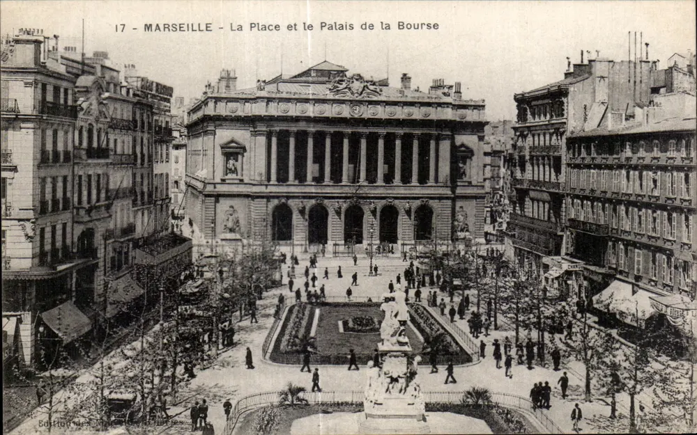 MARSEILLE - Die Place und der Palast der Bourse — Edition W. Bostion - Vorderseite