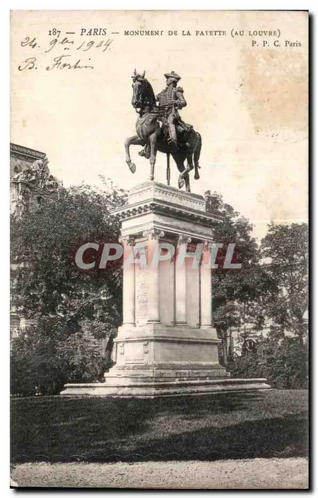 Paris — Lafayette-Monument (im Louvre) — P. P. C. Paris - Vorderseite