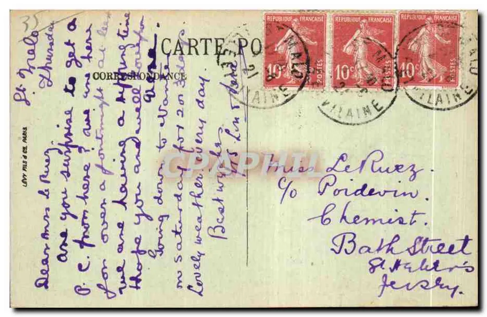 Dinard — La Vicomté, Saint-Malo im Hintergrund — LL. - Rückseite